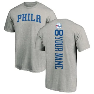 Custom Philadelphia 76ers Ash Custom Backer T-Shirt