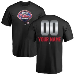 Custom Philadelphia Phillies Custom Midnight Mascot T-Shirt - Black