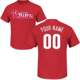 Custom Philadelphia Phillies Custom Name & Number T-Shirt - Red