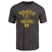 Custom Pittsburgh Pirates Custom Base Runner Tri-Blend T-Shirt - Black