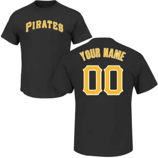 Custom Pittsburgh Pirates Custom Name & Number T-Shirt - Black