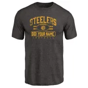 Custom Pittsburgh Steelers Custom Flanker Tri-Blend T-Shirt - Black