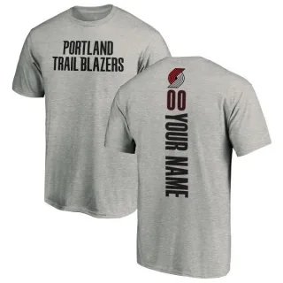 Custom Portland Trail Blazers Ash Custom Backer T-Shirt