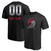 Custom Portland Trail Blazers Black Custom Midnight Mascot T-Shirt