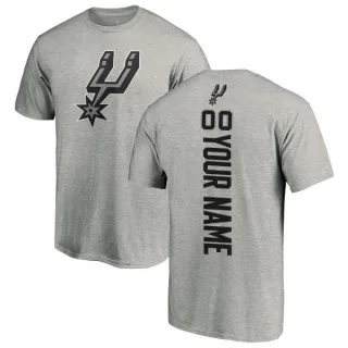 Custom San Antonio Spurs Ash Custom Backer T-Shirt