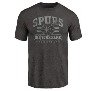 Custom San Antonio Spurs Black Custom Baseline Tri-Blend T-Shirt