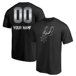 Custom San Antonio Spurs Black Custom Midnight Mascot T-Shirt