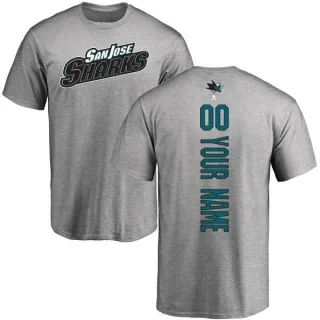 Custom San Jose Sharks Custom Backer T-Shirt - Ash