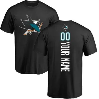 Custom San Jose Sharks Custom Backer T-Shirt - Black