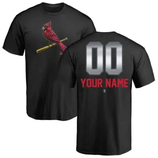 Custom St. Louis Cardinals Custom Midnight Mascot T-Shirt - Black