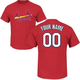 Custom St. Louis Cardinals Custom Name & Number T-Shirt - Red