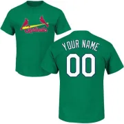 Custom St. Louis Cardinals St. Patrick's Day Custom Name & Number T-Shirt - Green