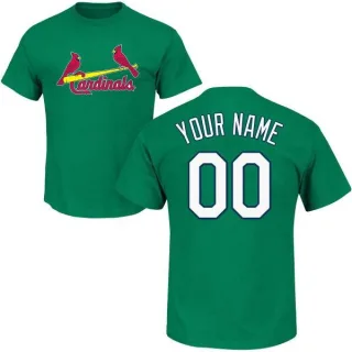 Custom St. Louis Cardinals St. Patrick's Day Custom Name & Number T-Shirt - Green