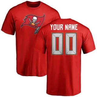 Custom Tampa Bay Buccaneers Name & Number Logo Custom T-Shirt - Red