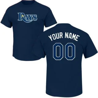 Custom Tampa Bay Rays Custom Name & Number T-Shirt - Navy