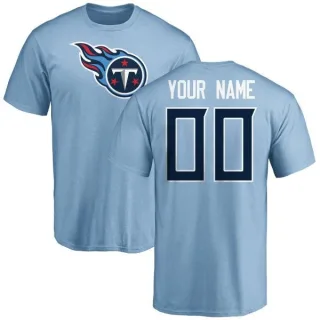 Custom Tennessee Titans Custom Name & Number Logo T-Shirt - Light Blue