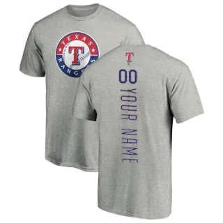 Custom Texas Rangers Custom Backer T-Shirt - Ash