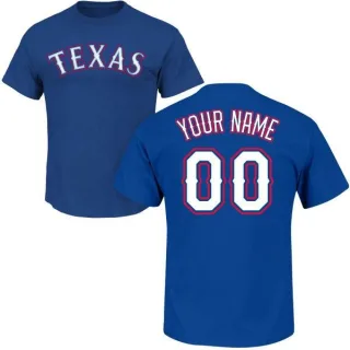 Custom Texas Rangers Custom Name & Number T-Shirt - Royal