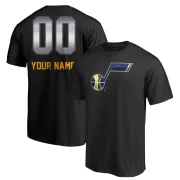 Custom Utah Jazz Black Custom Midnight Mascot T-Shirt