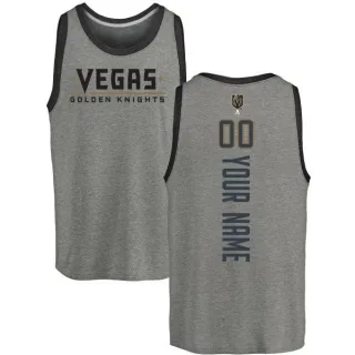 Custom Vegas Golden Knights Custom Backer Tri-Blend Tank - Heathered Gray