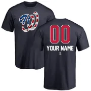 Custom Washington Nationals Custom Name and Number Banner Wave T-Shirt - Navy