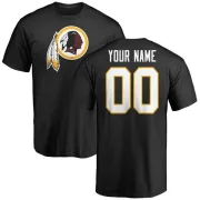 Custom Washington Redskins Custom Name & Number Logo T-Shirt - Black