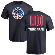 Custom Washington Wizards Navy Custom Name and Number Banner Wave T-Shirt