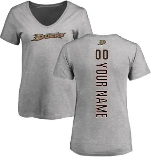 Custom Women's Anaheim Ducks Custom Backer T-Shirt - Ash