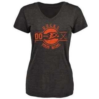 Custom Women's Anaheim Ducks Custom Insignia Tri-Blend T-Shirt - Black