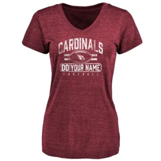 Custom Women's Arizona Cardinals Custom Flanker Tri-Blend T-Shirt - Maroon