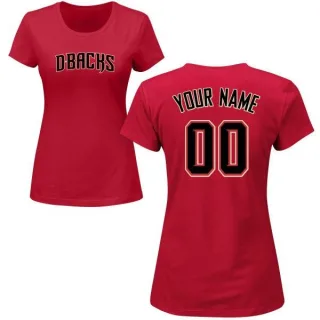 Custom Women's Arizona Diamondbacks Custom Name & Number T-Shirt - Crimson