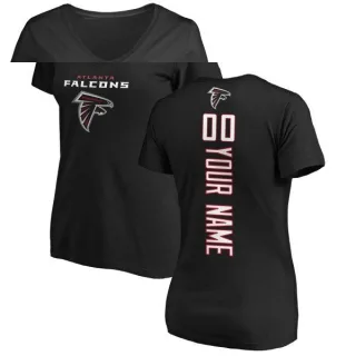 Custom Women's Atlanta Falcons Custom Backer Slim Fit T-Shirt - Black