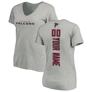 Custom Women's Atlanta Falcons Custom Backer V-Neck T-Shirt - Ash