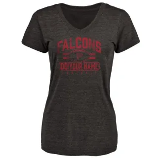 Custom Women's Atlanta Falcons Custom Flanker Tri-Blend T-Shirt - Black