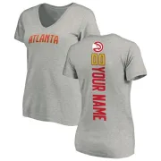 Custom Women's Atlanta Hawks Ash Custom Backer T-Shirt