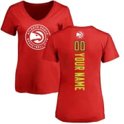 Custom Women's Atlanta Hawks Red Custom Backer T-Shirt