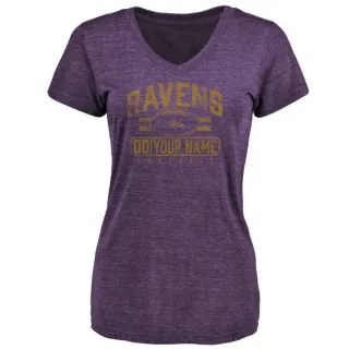 Custom Women's Baltimore Ravens Custom Flanker Tri-Blend T-Shirt - Purple