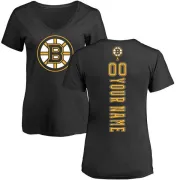 Custom Women's Boston Bruins Custom Backer T-Shirt - Black