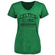 Custom Women's Boston Celtics Green Custom Baseline Tri-Blend T-Shirt