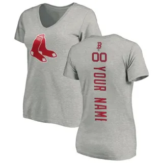 Custom Women's Boston Red Sox Custom Backer Slim Fit T-Shirt - Ash