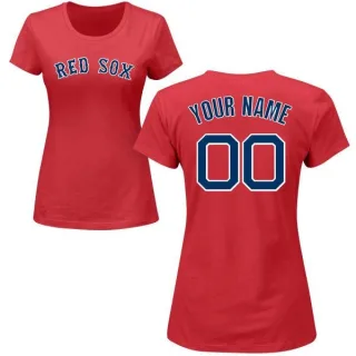 Custom Women's Boston Red Sox Custom Name & Number T-Shirt - Red