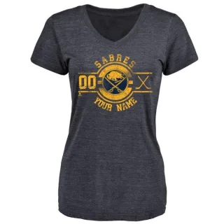 Custom Women's Buffalo Sabres Custom Insignia Tri-Blend T-Shirt - Navy