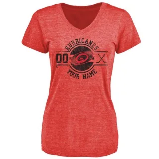 Custom Women's Carolina Hurricanes Custom Insignia Tri-Blend T-Shirt - Red