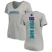 Custom Women's Charlotte Hornets Ash Custom Backer T-Shirt