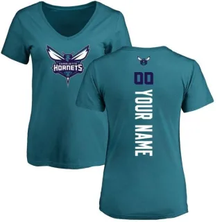 Custom Women's Charlotte Hornets Teal Custom Backer T-Shirt