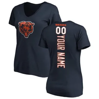 Custom Women's Chicago Bears Custom Backer Slim Fit T-Shirt - Navy