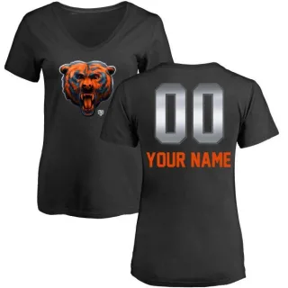 Custom Women's Chicago Bears Custom Midnight Mascot T-Shirt - Black