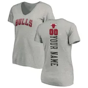 Custom Women's Chicago Bulls Ash Custom Backer T-Shirt