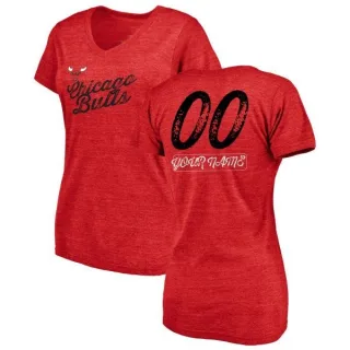 Custom Women's Chicago Bulls Red Custom Sideline Tri-Blend V-Neck T-Shirt