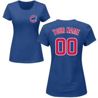 Custom Women's Chicago Cubs Custom Name & Number T-Shirt - Royal